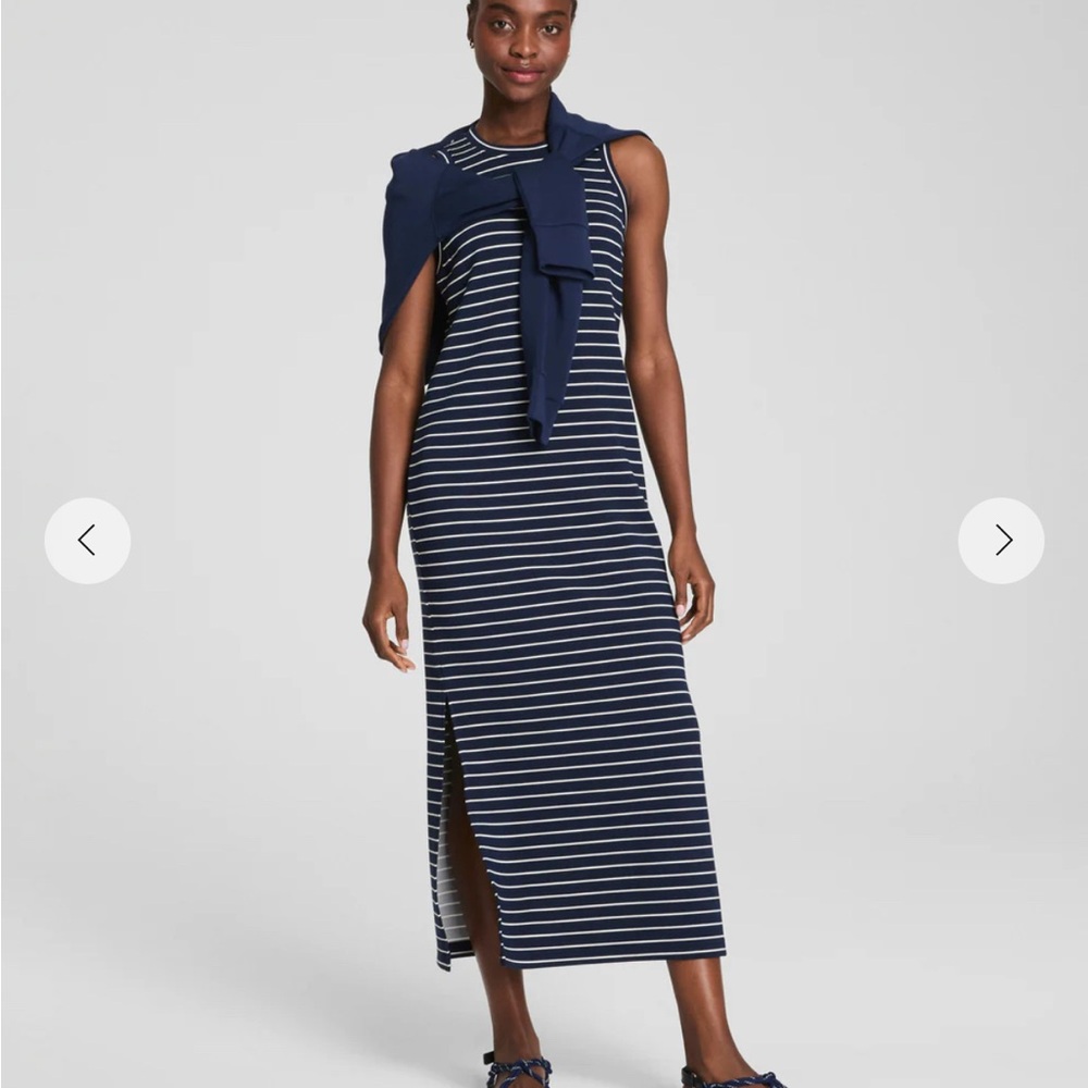 Navy Striped Maxi Dress